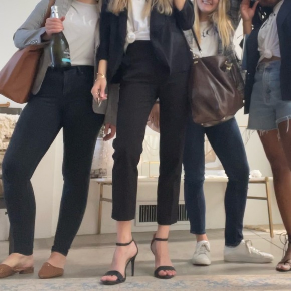 H&M Cropped Work Slacks Pointelle Pants - Picture 2 of 2